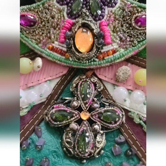 Mary Frances Vibrant Vintage Intricately Beaded Small Top Handle Dinner Purse - Picture 9 of 16